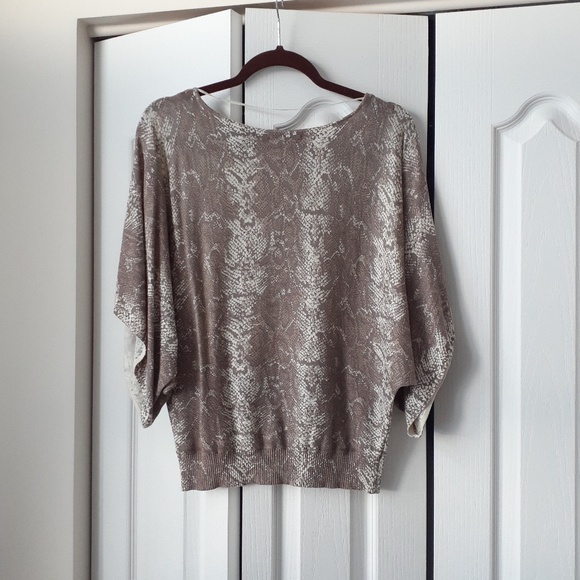 INC International Concepts Sequined Snakeskin Print Top - Picture 2 of 10